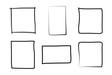 El Çizimi Çerçeve Kare Çift İnce Çizgi resim çizimi sembolü Görsel illüstrasyon Ayarla