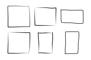 El Çizimi Çerçeve Kare Çift İnce Çizgi resim çizimi sembolü Görsel illüstrasyon Ayarla