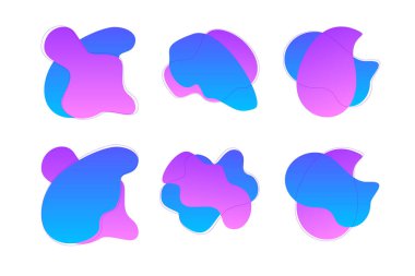 Damlacıklar Soyut Akışkan Şekiller Renk Grafiği İnce Çizgili piktogram sembolü ile görsel illüstrasyon