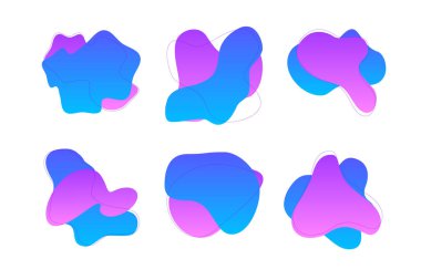 Damlacıklar Soyut Akışkan Şekiller Renk Grafiği İnce Çizgili piktogram sembolü ile görsel illüstrasyon