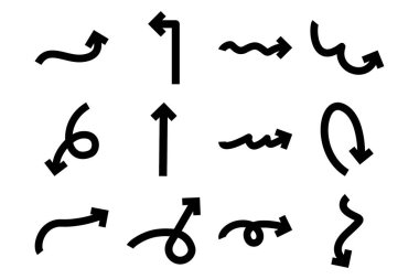 Kalın Ok Yön Şekli Çizgi Çizgisi Pictogram Sembol Görsel Çizim Ayarları