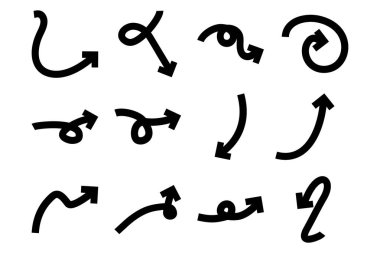 Kalın Ok Yön Şekli Çizgi Çizgisi Pictogram Sembol Görsel Çizim Ayarları