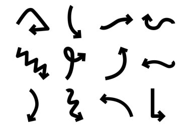 Kalın Ok Yön Şekli Çizgi Çizgisi Pictogram Sembol Görsel Çizim Ayarları