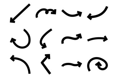 Kalın Ok Yön Şekli Çizgi Çizgisi Pictogram Sembol Görsel Çizim Ayarları