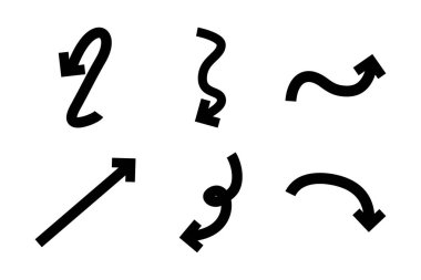 Kalın Ok Yön Şekli Çizgi Çizgisi Pictogram Sembol Görsel Çizim Ayarları