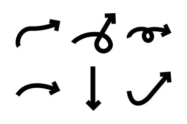 Kalın Ok Yön Şekli Çizgi Çizgisi Pictogram Sembol Görsel Çizim Ayarları