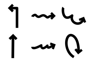 Kalın Ok Yön Şekli Çizgi Çizgisi Pictogram Sembol Görsel Çizim Ayarları