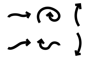 Kalın Ok Yön Şekli Çizgi Çizgisi Pictogram Sembol Görsel Çizim Ayarları