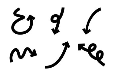 Kalın Ok Yön Şekli Çizgi Çizgisi Pictogram Sembol Görsel Çizim Ayarları