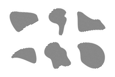 Soyut Akışkan Şekil Çizgileri Soyut Siyah Şekiller Sıvı Şekiller Elementleri Rastgele Akışkan Şekiller.