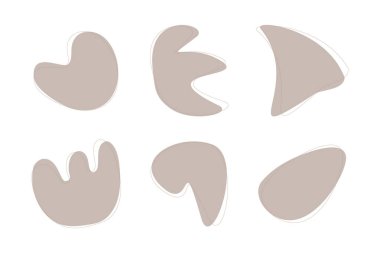 Soyut Sıvı Şekil Renkli Soyut Siyah Şekiller Sıvı Şekiller Elementleri Rastgele Akışkan Şekiller.