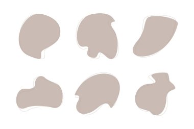 Soyut Sıvı Şekil Renkli Soyut Siyah Şekiller Sıvı Şekiller Elementleri Rastgele Akışkan Şekiller.