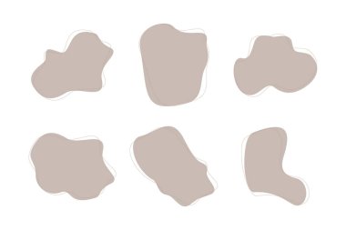 Soyut Sıvı Şekil Renkli Soyut Siyah Şekiller Sıvı Şekiller Elementleri Rastgele Akışkan Şekiller.