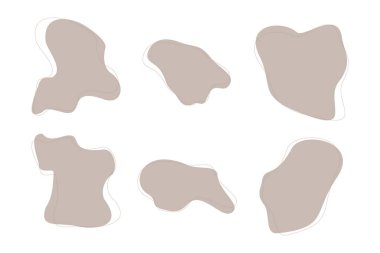 Soyut Sıvı Şekil Renkli Soyut Siyah Şekiller Sıvı Şekiller Elementleri Rastgele Akışkan Şekiller.