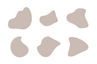 Soyut Sıvı Şekil Renkli Soyut Siyah Şekiller Sıvı Şekiller Elementleri Rastgele Akışkan Şekiller.