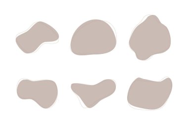 Soyut Sıvı Şekil Renkli Soyut Siyah Şekiller Sıvı Şekiller Elementleri Rastgele Akışkan Şekiller.