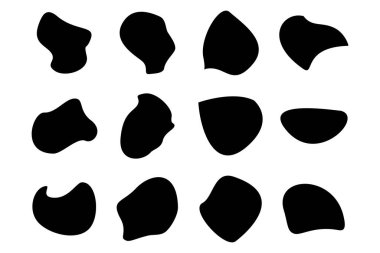 Soyut Akışkan Şekil Soyut siyah şekiller Sıvı şekil elementleri Rastgele sıvı şekiller.