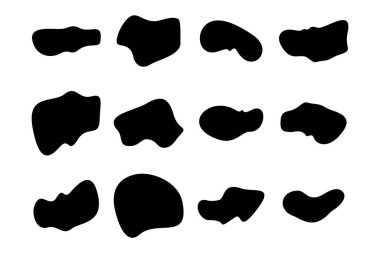 Soyut Akışkan Şekil Soyut siyah şekiller Sıvı şekil elementleri Rastgele sıvı şekiller.