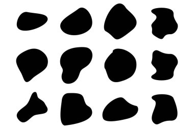 Soyut Akışkan Şekil Soyut siyah şekiller Sıvı şekil elementleri Rastgele sıvı şekiller.