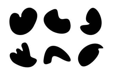 Soyut Akışkan Şekil Soyut siyah şekiller Sıvı şekil elementleri Rastgele sıvı şekiller.