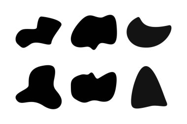 Soyut Akışkan Şekil Soyut siyah şekiller Sıvı şekil elementleri Rastgele sıvı şekiller.