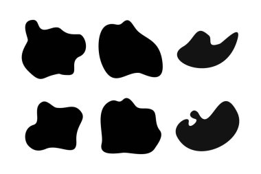 Soyut Akışkan Şekil Soyut siyah şekiller Sıvı şekil elementleri Rastgele sıvı şekiller.