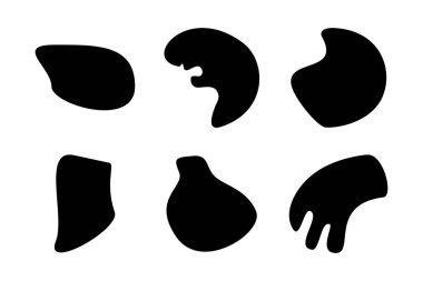 Soyut Akışkan Şekil Soyut siyah şekiller Sıvı şekil elementleri Rastgele sıvı şekiller.