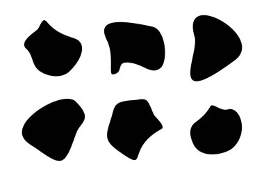 Soyut Akışkan Şekil Soyut siyah şekiller Sıvı şekil elementleri Rastgele sıvı şekiller.