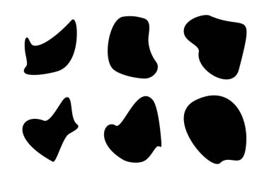 Soyut Akışkan Şekil Soyut siyah şekiller Sıvı şekil elementleri Rastgele sıvı şekiller.