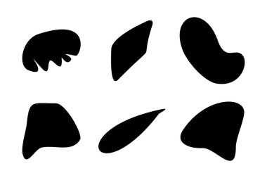 Soyut Akışkan Şekil Soyut siyah şekiller Sıvı şekil elementleri Rastgele sıvı şekiller.