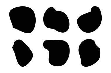 Soyut Akışkan Şekil Soyut siyah şekiller Sıvı şekil elementleri Rastgele sıvı şekiller.