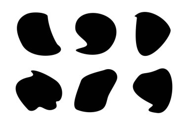 Soyut Akışkan Şekil Soyut siyah şekiller Sıvı şekil elementleri Rastgele sıvı şekiller.