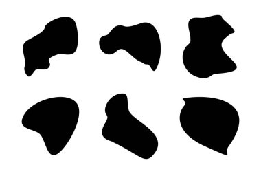 Soyut Akışkan Şekil Soyut siyah şekiller Sıvı şekil elementleri Rastgele sıvı şekiller.