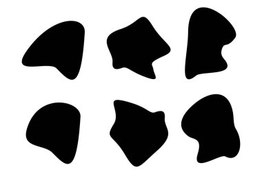 Soyut Akışkan Şekil Soyut siyah şekiller Sıvı şekil elementleri Rastgele sıvı şekiller.