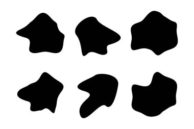 Soyut Akışkan Şekil Soyut siyah şekiller Sıvı şekil elementleri Rastgele sıvı şekiller.