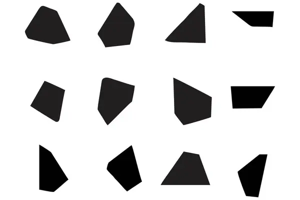 stock vector Abstract Shape Set Abstract Black Shapes Liquid Shape Elements Random Outline Fluid Shapes.