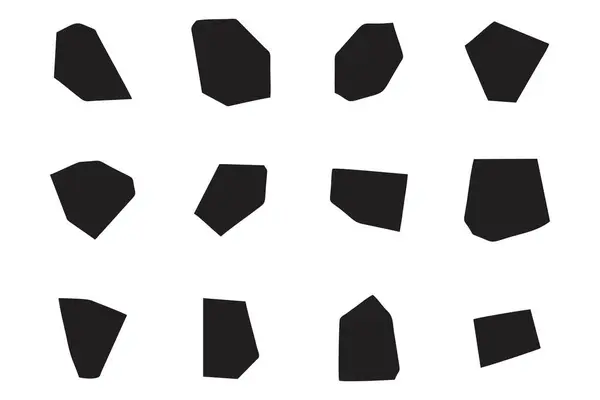 stock vector Abstract Shape Set Abstract Black Shapes Liquid Shape Elements Random Outline Fluid Shapes.