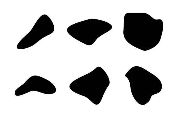 stock vector Abstract Fluid Shape set Abstract black shapes Liquid shape elements Random outline fluid shapes.