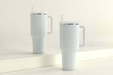Seyahat kupası sıcak içme kupası modeli.