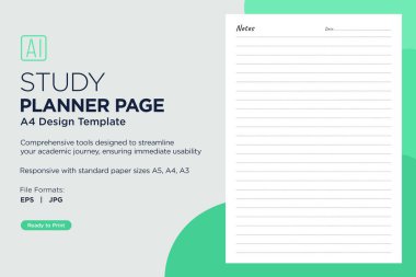 Study Planning Page Planner Sheet Design Template for Organizing Study Sessions, Goals, Timelines, Assignments, Exams, and Progress Tracking for Effective Learning and Academic Success clipart