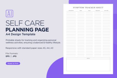 Self Care Planner Pages Daily, Weekly, and Monthly Wellness Planning Notebook for Personal Growth and Balanced Lifestyle Tracking, Planner Sheet Design Template  clipart