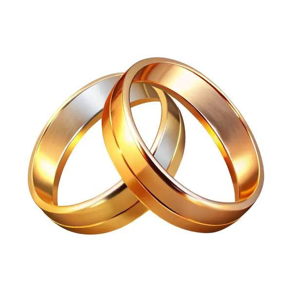 stock vector 3d gold wedding ring 