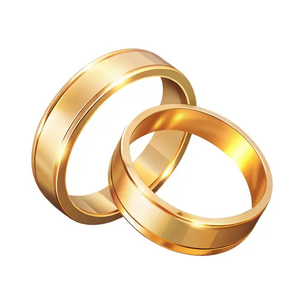 stock vector 3d gold wedding ring 