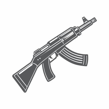 ak47 silah vektör tasarım şablonu 