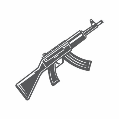 ak47 silah vektör tasarım şablonu 