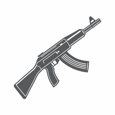 ak47 silah vektör tasarım şablonu 