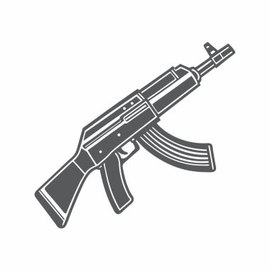 ak47 silah vektör tasarım şablonu 