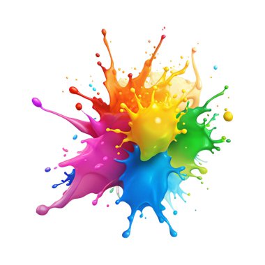 Colorful paint  or rainbow paint splash clipart