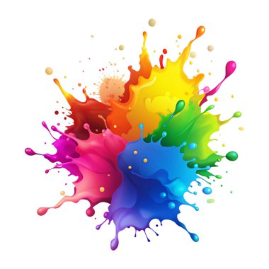 Colorful paint  or rainbow paint splash clipart