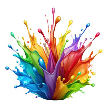 Colorful paint  or rainbow paint splash clipart